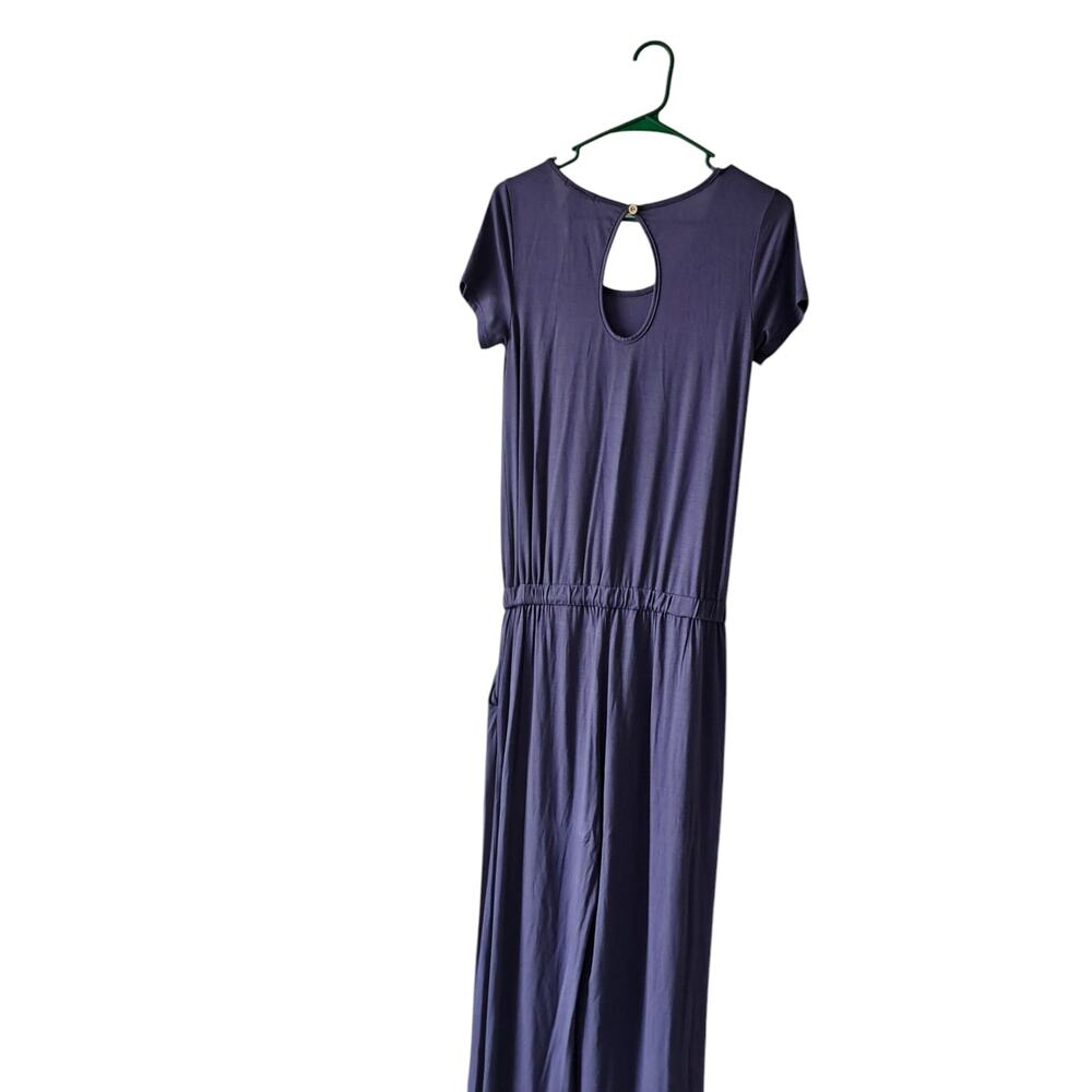12PM by Mon Ami Periwinkle Blue Wide Leg Jumpsuit Small NWOT Soft Stretch Lounge - Picture 11 of 14